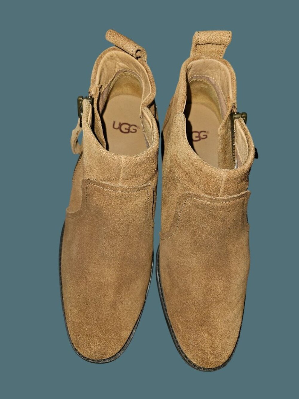 Ugg Upper Suede Side Zip Aureo Ankle Booties Women Size 6.5 - Picture 7 of 10